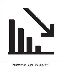 Icono de gráfico financiero. Vector y glifo