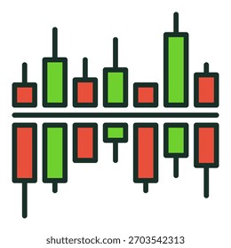 Gráfico financeiro para o conceito de vetor do investidor ícone ou símbolo colorido