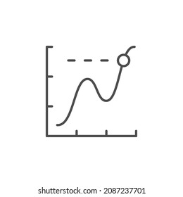 Icono de esquema de línea de gráfico financiero