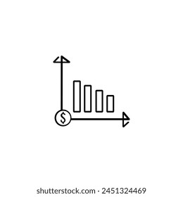 Financial Graph Line Style Icon Design