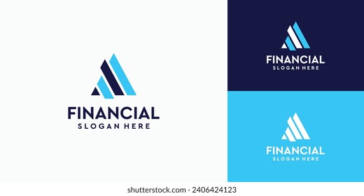 Financial graph pyramid triangle logo design