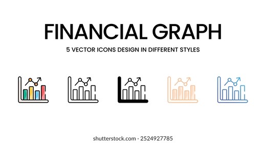 Financial Graph vector icons set ready to use stock illustration