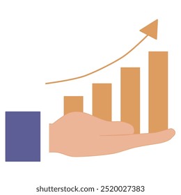 financial graph,Growth concept,holding in hand business chart,Uptrend line,bar chart of stock market,Financial diagram,Profit Stock Market.