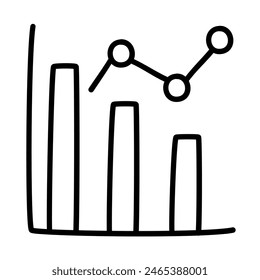 financial graphic of economic and business doodle icons