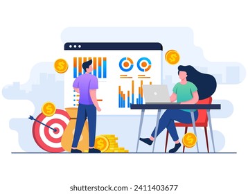 Financial graphs, charts and diagrams, Business analysis, Market research, Investment and budget plan, market analytics, statistics, Digital business data, business performance, Financial audit