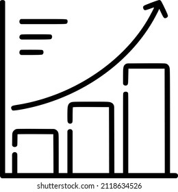 Icono de gráfico de crecimiento financiero. elemento UI y UX