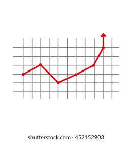 Financial growing statistics graphic isolated flat icon, vector illustration.