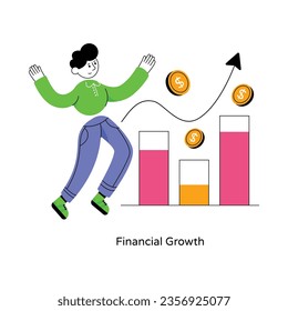 Financial Growth abstract concept vector in a flat style stock illustration