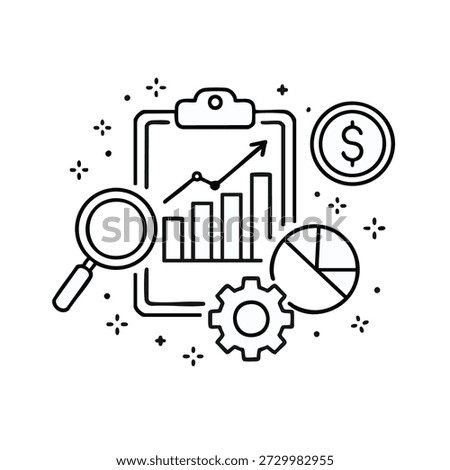 Financial growth analysis and strategy icons