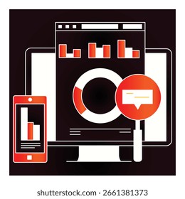 Financial Growth Analytics Vector Icon Symbol