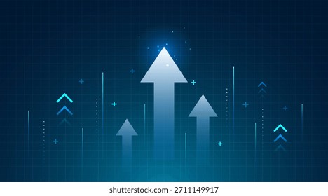 Financial Growth Arrow Vector Background. Business Success, Profit Increase, and Future Progress Chart Development