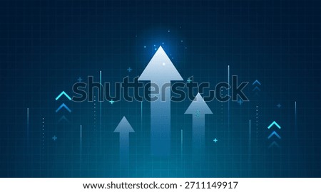 Financial Growth Arrow Vector Background. Business Success, Profit Increase, and Future Progress Chart Development
