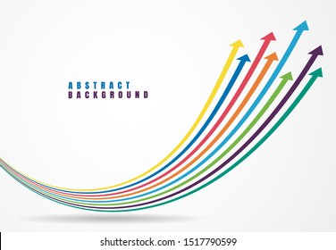 Financial growth arrows with colorful. Vector illustration