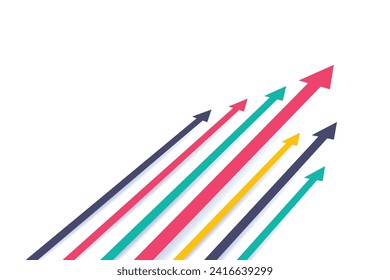 Financial growth arrows with colorful. Vector illustration