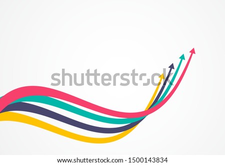 Financial growth arrows with colorful. Vector illustration