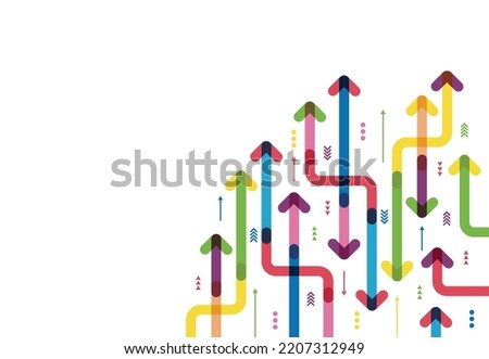 Financial growth arrows with colorful. Vector illustration
