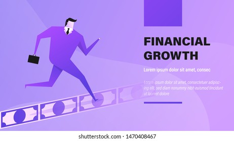 Financial Growth. Business Presentation Background with Illustration.