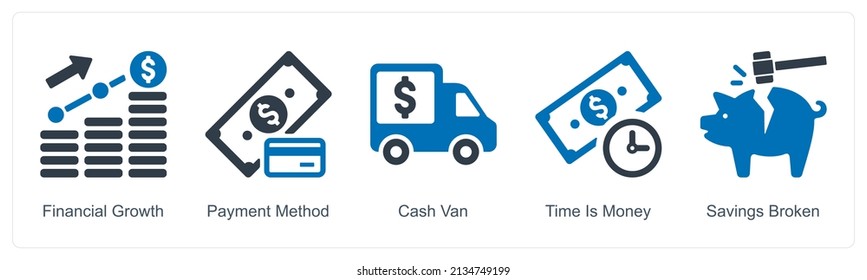 Financial Growth And Cash Van Icon Concept