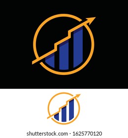 Financial Growth Chart in a Circle Symbolizing Business Success and Market Progression Illustration