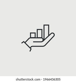 Graphen des Finanzwachstumsdiagramms Balken der handgezeichneten Vektorsymbol-Darstellung des Unternehmensgewinns