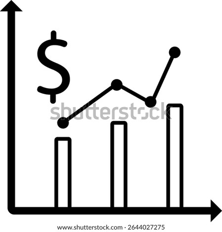 Financial growth chart icon with dollar sign and bar graph