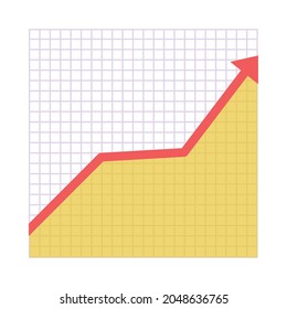 gráfico de crecimiento financiero sobre fondo blanco