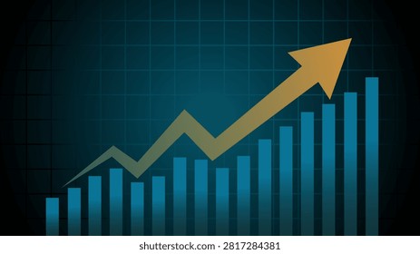 Financial Growth Chart with Upward Arrow