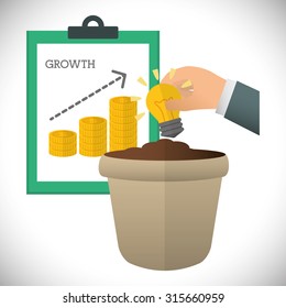 Financial Growth concept and money  icons design, vector illustration 10 eps graphic.