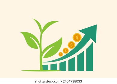 Financial growth concept, Rising Tides of Wealth: A Financial Growth Composition