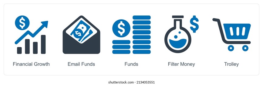 Financial Growth And Email Funds Icon Concept
