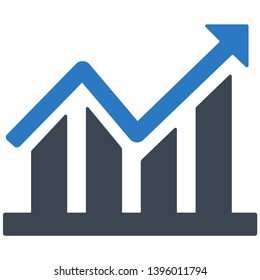 Financial growth flat vector icon