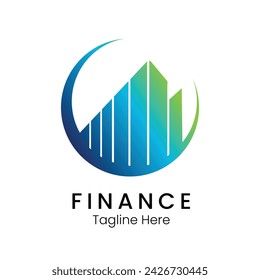 financial growth gradient logo design vector template with growth icon for financial business