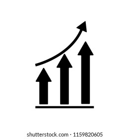 Financial growth graph icon vector