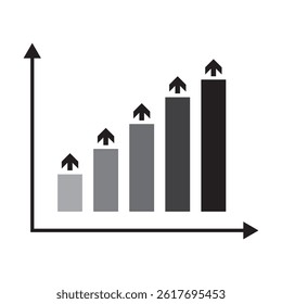 Financial growth graph vector illustration