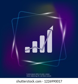 Financial growth graph  vector neon light illustration. Financial business forecast chart. Layers grouped for easy editing illustration. For your design.