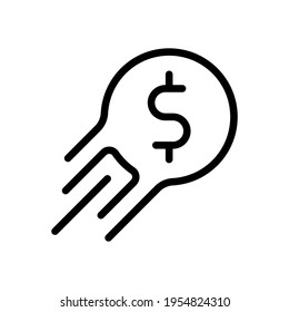 Financial growth, growing money, increase income. Black icon on white background