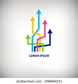 Financial growth icon. Up arrow symbol. Business development concept. Graphic design element.
