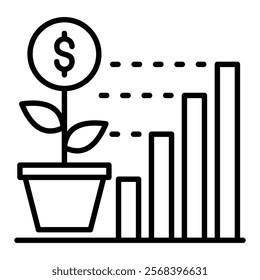 Financial Growth Icon Element For Design