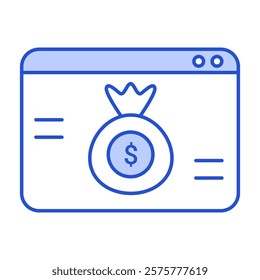 Financial Growth Icon Representing Revenue Generation, Profit Maximization, and Economic Development