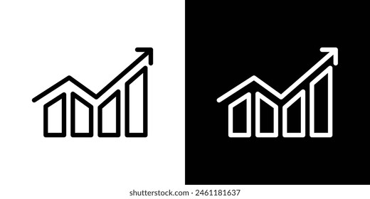 Financial Growth Icon Set. Stock Improvement Symbol. Economic Progress Vector Sign. Uptrend Market Icon.