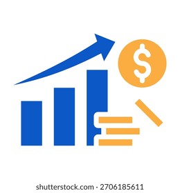 Icono de crecimiento financiero Ilustración vectorial de diseño de color sólido