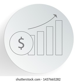 Financial growth icon. Vector illustration.