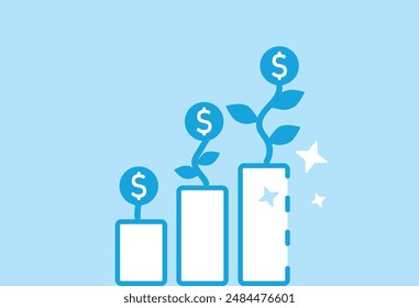Financial growth investment increase illustration