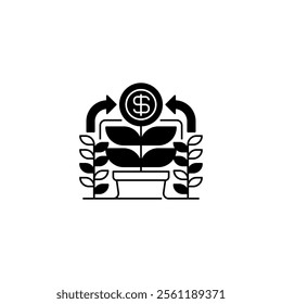 Financial Growth Line Icon. linear style sign for mobile concept and web design. Outline vector icon.