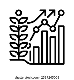 Financial Growth line icon. Universal creative premium symbol. Vector sign icon logo template. Vector illustration