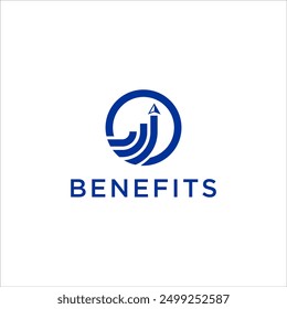 financial growth up logo, benefit increase digital chart design vector