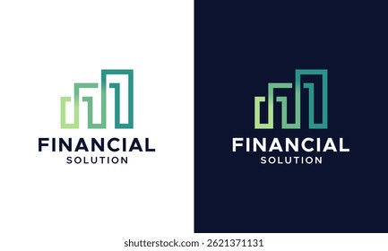 Financial growth logo design. Abstract investment chart vector design. Icon symbol for business, consulting, financial and personal branding symbol