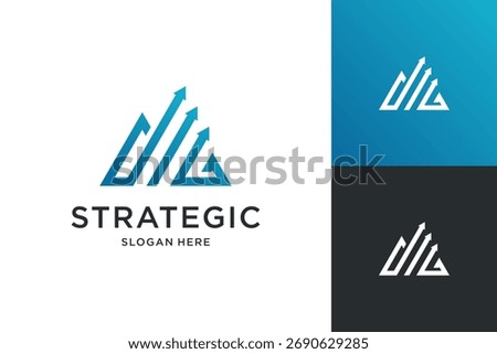 Financial growth logo design vector. Abstract triangle shape icon usable for business, corporate and branding.
