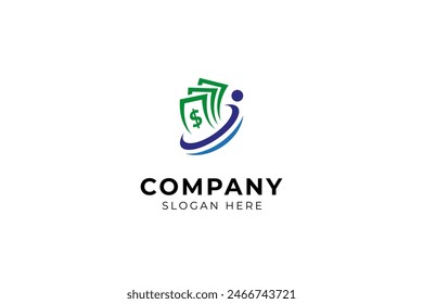 financial growth logo with flat template vector design