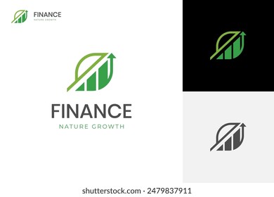 financial growth up logo icon design. arrow leaves upwards graphic idea for economy growing, finance logo symbol